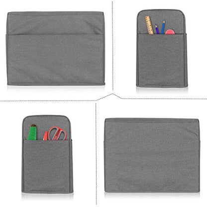 Luxja Sewing Machine Dust Cover Compatible with Brother & Singer, Gray | Cover with Pockets for Extra Accessories - color: Gray