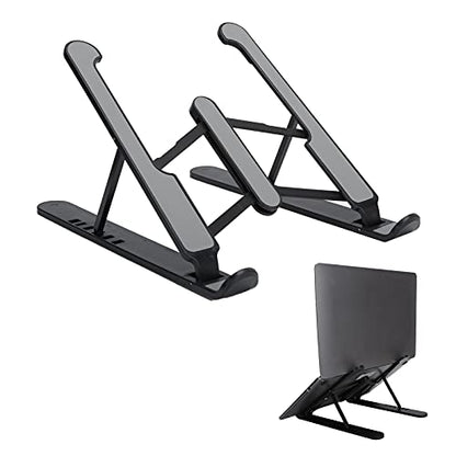 Sorandy Laptop Stands, Foldable Riser, Ergonomic Ventilated Cooling Computer Notebook Stand, Ideal for Heightening Frame (Black)