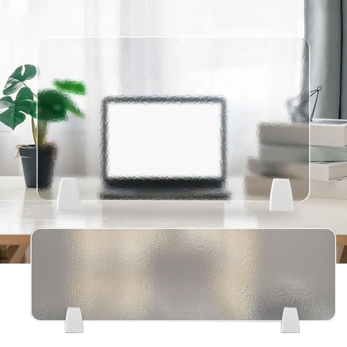 Free-Standing Desk Privacy Divider| Frosted Acrylic Panel with Clamps Ideal for Office, Students, and Glass Partitions(40X40CM/15.7X15.7IN) - size: 40X40CM/15.7X15.7IN