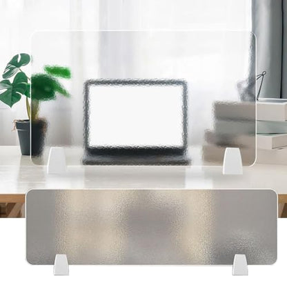 Free-Standing Desk Privacy Divider| Frosted Acrylic Panel with Clamps Ideal for Office, Students, and Glass Partitions(40X40CM/15.7X15.7IN) - size: 40X40CM/15.7X15.7IN