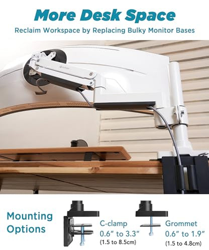 ULTRARM Heavy Duty Dual Monitor Arm with Reinforcement Plate for Ultrawide Monitors up to 57" and 44 lbs, Dual Monitor Stand for Dual 49" Vertical Stacked Monitor Mount