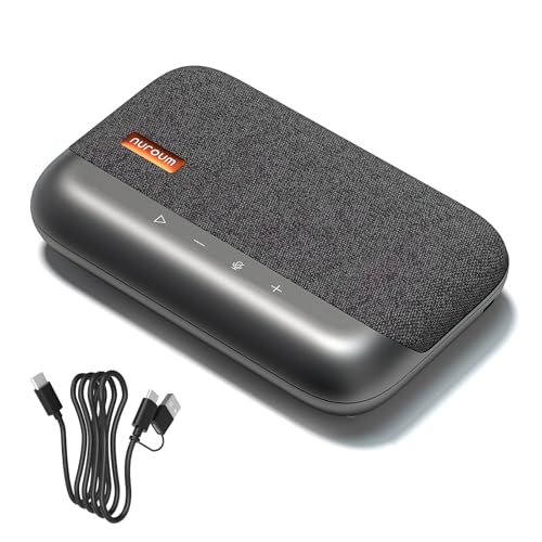 NUROUM A05U USB Conference Speaker and Microphone, Wired Speakerphone, 360° Noise Cancelling Voice Pickup, Stability, Lightweight, for Home Office/PC/Laptop/Destop/Group Meetings