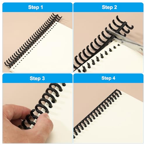 PATIKIL 12mm(1/2") Plastic Spiral Binding Coils, 30 Pcs Binding Spirals 85 Sheet Capacity Binding Spirals for Binding Paper Sheets, Dark Blue - color: Dark Blue, size: 12mm(1/2")