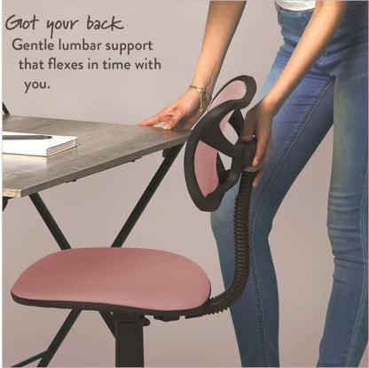 Urban Lifestyle Swivel Mesh Desk Chair, Blush 21D x 21W x 34H in - color: Blush
