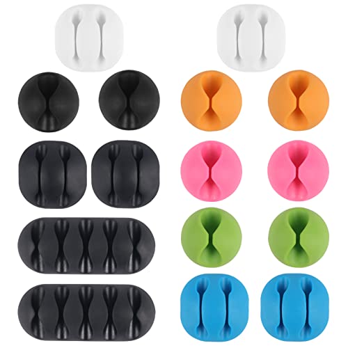 Shintop 6pcs Self-Adhesive Cable Clips for Computer, Electrical, Charging | Colorful Cord Holders, Desk Wire Clips for Nightstand Cord, Holds Cords in Place for Easy Access - color: Colorful, size: Multi-size