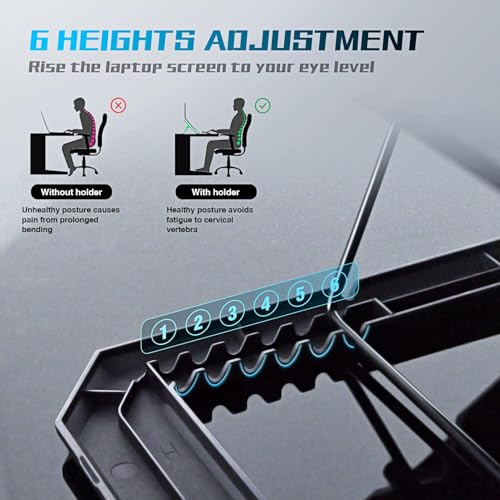 Laptop Cooling Pad with Thermoelectric Cooler and 4 Fans, Powerful Laptop Cooler, Independent Control, Multi-Gear Adjustment, RGB