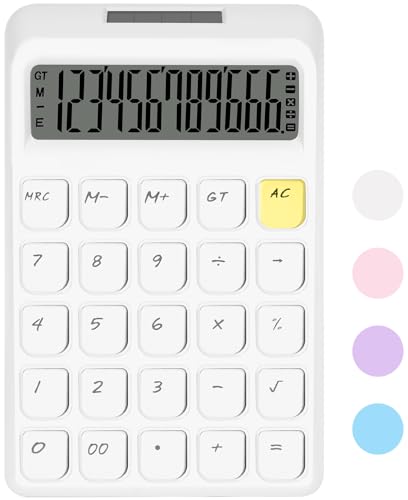 Cute Calculator, Calculators Desktop, White Calculator Big Buttons - color: White