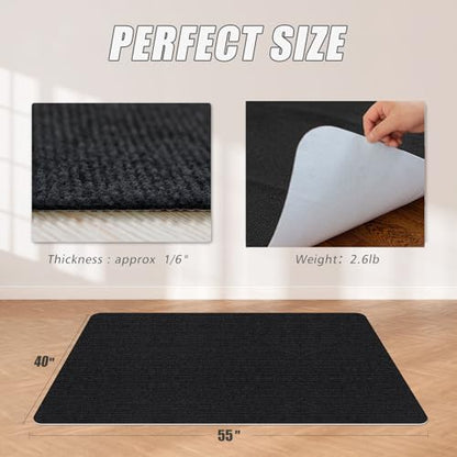 Sycoodeal Office Chair Mat,Computer Gaming Desk Chair Mat for Hard Wood & Tile Floor,Large Anti-Slip Floor Protector Rug,Easy to Clean,40" X 55" Black - size: 40*55"