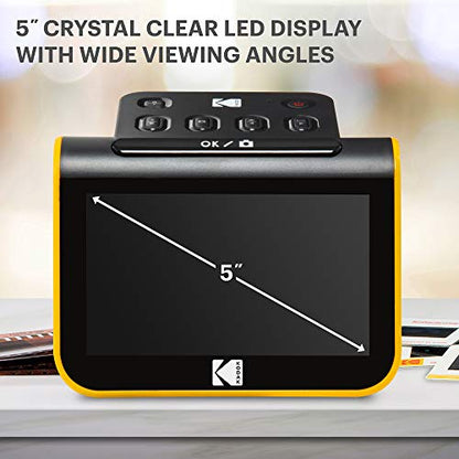 KODAK Slide N Scan Film & Slide Scanner, 22MP, 5" LCD Screen, 135/110/126mm | Converts color and B&W negatives to JPEG digital photos; saves to SD or SDHC card (not included); connects to PC, Mac, or TV
