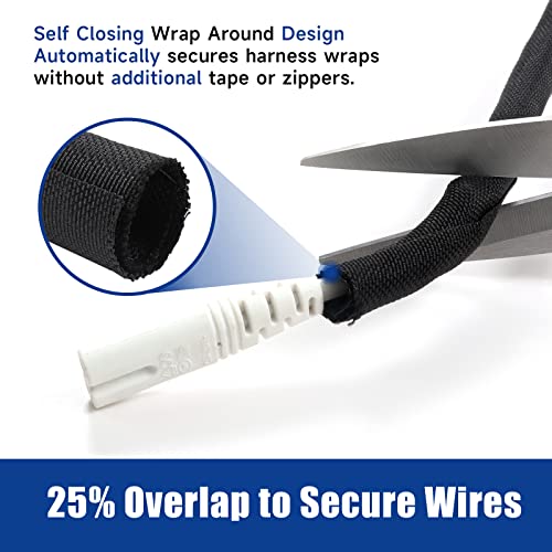 Automotive Mesh Woven Wire Sheathing Split Wire Loom 1/4"-48ft | Black Self-Wrap Braided Cable Sleeves Wire Loom Tubing Cord Organize for Wires/Audio Video Cable/Multi-Cable Strings - style: 1/4" - 48 Feet