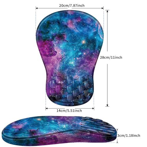 YIWEI Ergonomic Mouse Pad with Wrist Rest for Carpal Tunnel Pain Relief - color: Starry Sky
