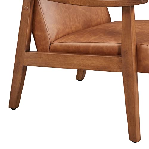 Yaheetech Accent Chairs Set of 2, Mid-Century Armchairs, Light Brown - color: Light Brown