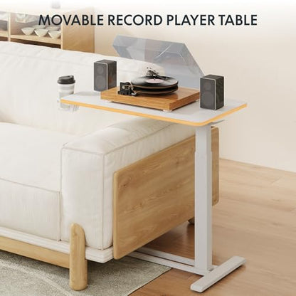 FLEXISPOT H7 32" Pneumatic Height-Adjustable Overbed Table with Wheels - color: White Maple, size: Large