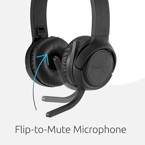 Kensington H1050 EQ Wireless Headset with Microphone, Bluetooth 5.4, ENC Microphone, Earcup Controls, Black (K80182WW) - size: Wireless/On-ear