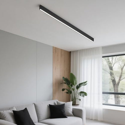 Black ceiling light LED, used for living room, bedroom, hallway, kitchen, - size: 59IN
