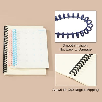 PATIKIL 8.5mm(1/3") Plastic Spiral Binding Coils, 30 Pcs Binding Spirals 20-25 Sheet Capacity Binding Spirals for Binding Paper Sheets, Dark Blue - color: Dark Blue, size: 8.5mm(1/3")
