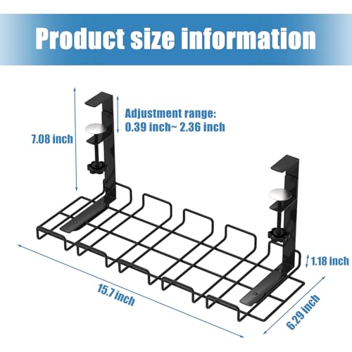 Under Desk Cable Management Tray with 52Pcs Different Essential Accessories