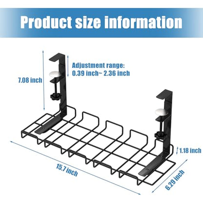 Under Desk Cable Management Tray with 52Pcs Different Essential Accessories