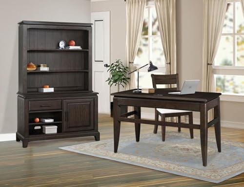 Chocolate Office Storage Credenza with Adjustable Shelves and Locking Doors for Home or Business Use Durable Wood Construction
