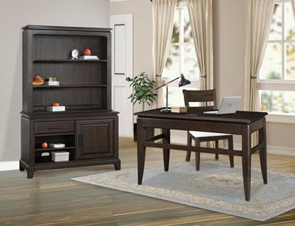 Chocolate Office Storage Credenza with Adjustable Shelves and Locking Doors for Home or Business Use Durable Wood Construction