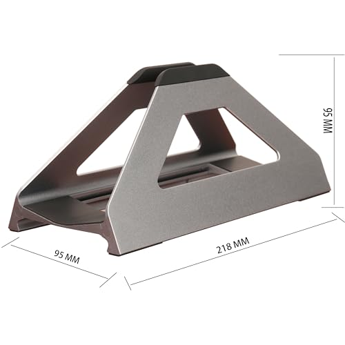 Vertical Laptop Stand, Space Saving Holder for MacBook with Tool-Free Width Adjustment, Pretty Anodized Aluminum for Desk, Universal Fit for 10-17" Laptop - color: Space Gray