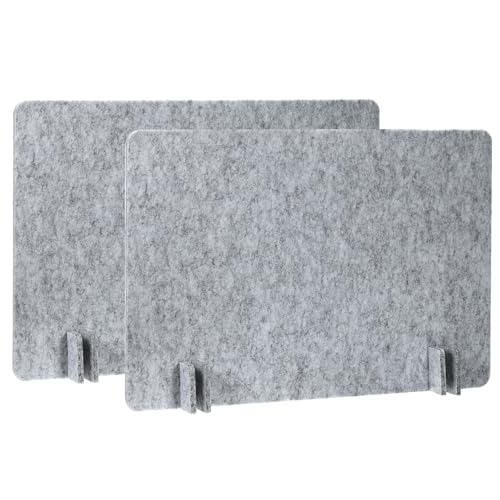 PATIKIL Desk Divider, 2 Set 24 x 16 Inch Acoustic Freestanding Desk Divider Desk Privacy Panel with 8 Pcs Support Feet for Library Office Workstation, Grey - color: Gray, size: 24 x 16 Inch