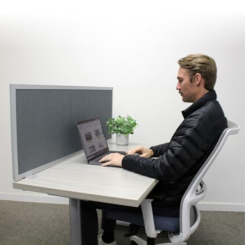 OBEX Acoustic Mounted Screen Privacy Panel Table Top Separator, Sound Blocking Desk Divider (Graphite, 18" X 42") - color: Graphite, size: 18"H X 42"W