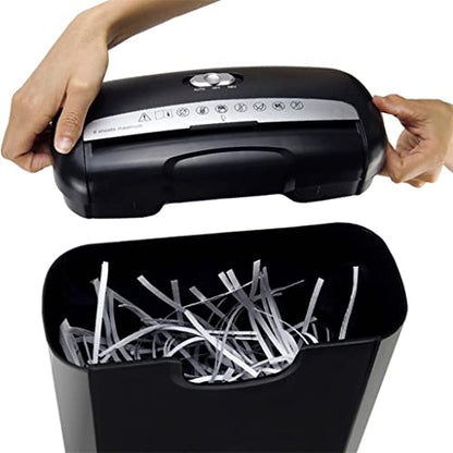 6 Cross-Cut Shredder Micro-Cut Paper Photo Portable Electric Silent A4 Office Home with 10L Capacity
