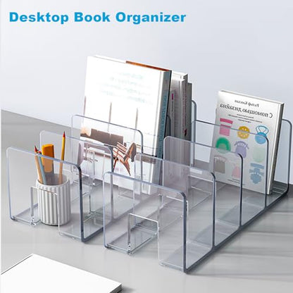 Marte Vanci Clear Acrylic File Sorter, Acrylic Purse Organizer, Sturdy Desk Magazine Holder Handbag Organizer Clutch Divider for Letter Office Supplies 4 Sections - size: 1 Pack