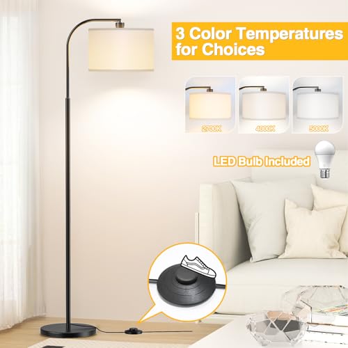 Black Floor Lamp, Arc Floor Lamps for Living Room - color: Black