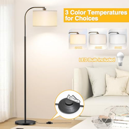 Black Floor Lamp, Arc Floor Lamps for Living Room - color: Black