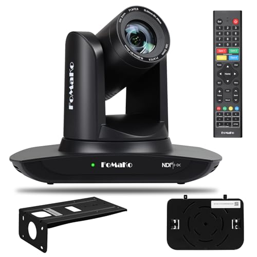 FoMaKo NDI PTZ Camera,AI Auto-Tracking Gen 3, 30x Optical Zoom IP USB3.0 HDMI PTZ Camera for Church Services Worship Education (NDI 6 & NDI HX3 Certified) FMK30UH NDI-B (Black Color) - color: Flat Black
