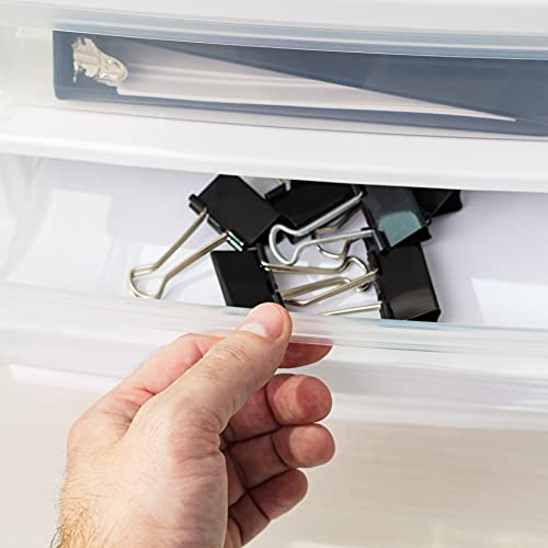 IRIS USA 2-Pack, 3-Drawer Medium Plastic Stacking Desktop Organizer, White - color: White, style: Medium - 2 Pack