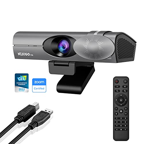 NexiGo Iris, 4K AI Webcam with 1/1.8" Sony_Sensor, Onboard Flash Memory, HDR, PiP, DSLR-Style Control, Auto Framing/Tracking with Flexible FOV, Noise-Canceling Mics, for Zoom/Teams/OBS and More - color: DeepBlack