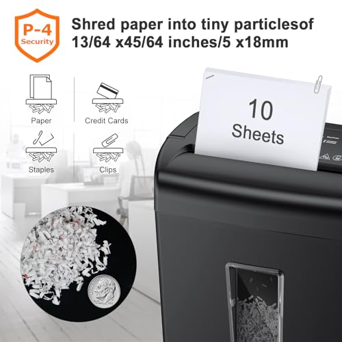 Bonsaii 10-Sheet Cross Cut Paper Shredder & 12 Pack Lubricant Sheets