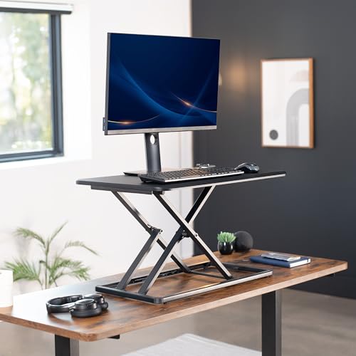 VIVO Black 29 in Single Top Standing Desk Converter, DESK-V000U - color: Black, size: 29"