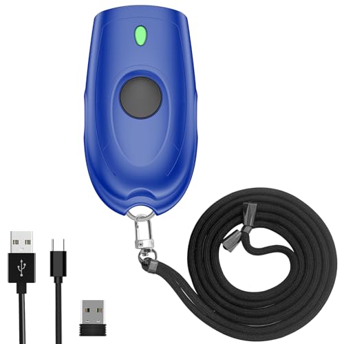 Symcode Bluetooth 2D Barcode Scanner Mini Portable QR Code Scanner 3-in-1 Bluetooth & 2.4G Wireless & USB Wired Barcode Scanner with Android,iOS,Computers,Windows - color: 2D QR Blue