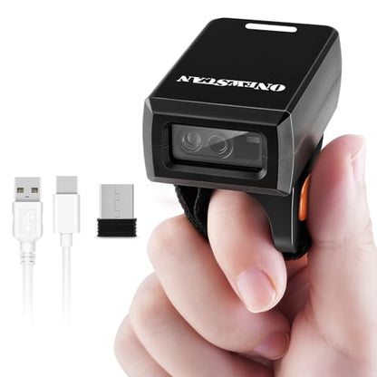 Finger Ring Barcode Scanner,Mini 3-in-1 Barcorde Scanner Wireless Wearable Scanner with 2.4GHz Wireless & Wired Connection & Bluetooth Bar Code Scanners for iOS Android Win Warehouse Store