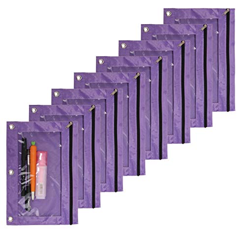 Binder Pencil Pouch 3 Rings Pencil Case - color: Purple