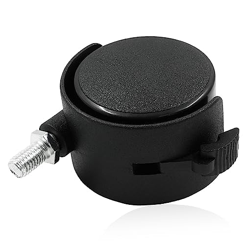 4 Pack 2 Inch Caster Wheel, M8 Threaded Stem, Black Nylon - style: 2 Inch with brake(4 Pack)