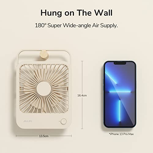 JISULIFE Small Desk Fan, 180° Foldable Portable Fan - color: Brown, size: 2000mAh