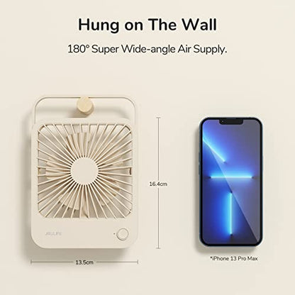 JISULIFE Small Desk Fan, 180° Foldable Portable Fan - color: Brown, size: 2000mAh
