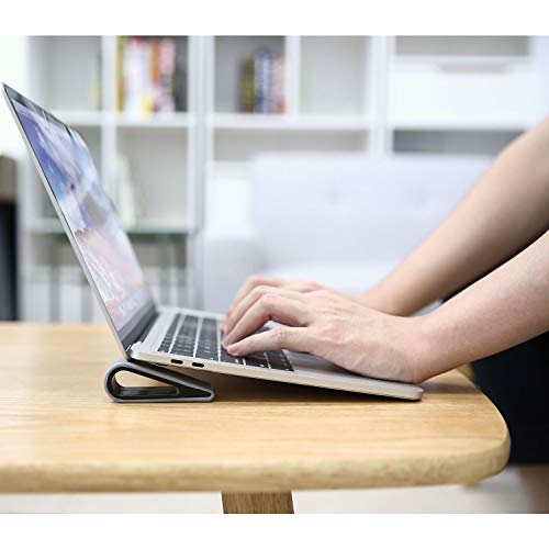 MoKo Universal Laptop/Computer Keyboard Stands,[4 Pack] Anti-Slip Silicone Tilting Wedge Riser Stable Kickstand,Ultra Compact Ventilated Tablet Stand Portable Elevation Feet for Notebook Keyboard-Gray - color: Gray