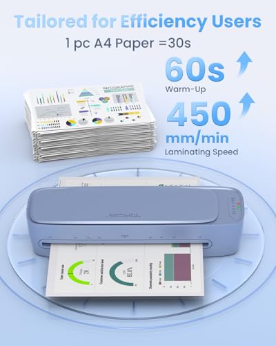 Qfun 11x17 Laminator Machine 13 Inch with 30 Laminating Sheets for Teachers - color: Silver