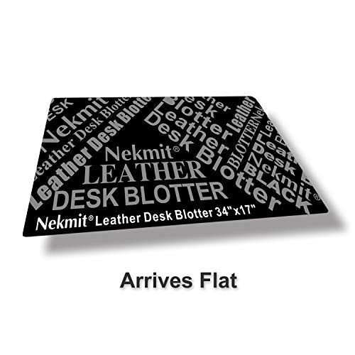 Nekmit Leather Desk Blotter Pad 34 x 17 Inches, Flat, Non-Slip, Waterproof, Black - color: Black, size: 17" x 34"