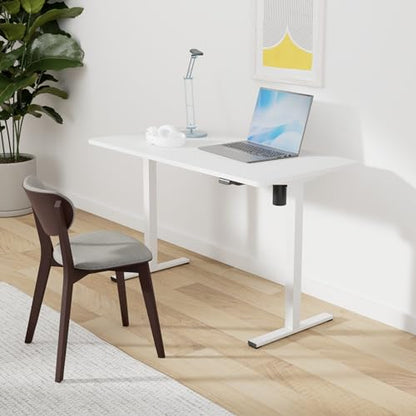 SANODESK One-Piece Electric Height Adjustable Standing Desk 48''x 24'' - color: White Frame+white Top, size: 48x24"