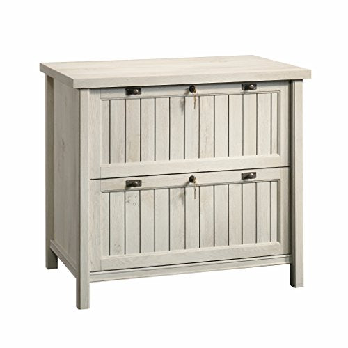 Sauder Costa 2 Drawer Lateral File Cabinet with Lock for Home Office, in Chalked Chestnut