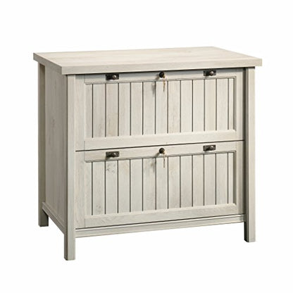 Sauder Costa 2 Drawer Lateral File Cabinet with Lock for Home Office, in Chalked Chestnut