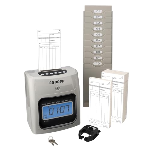 Nile Products - 4500PP Electronic Calculating Time Clock [4500PPK1] - style: Small Business Bundle