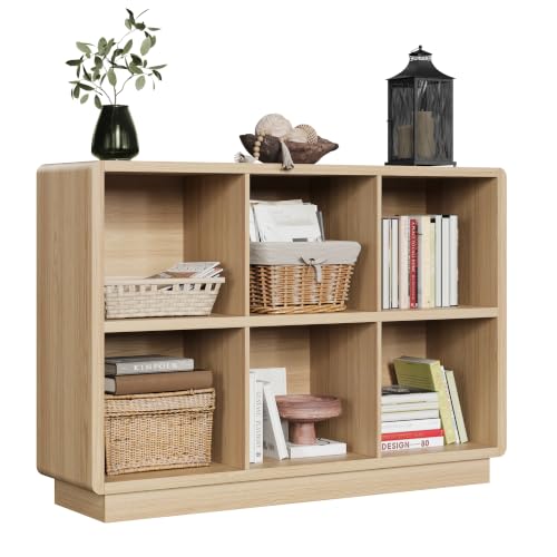 ChooChoo 6 Cube Storage Organizer, Wooden Bookcase with Storage, 43 Inch - color: Natural, size: 2-tier 6-cubes